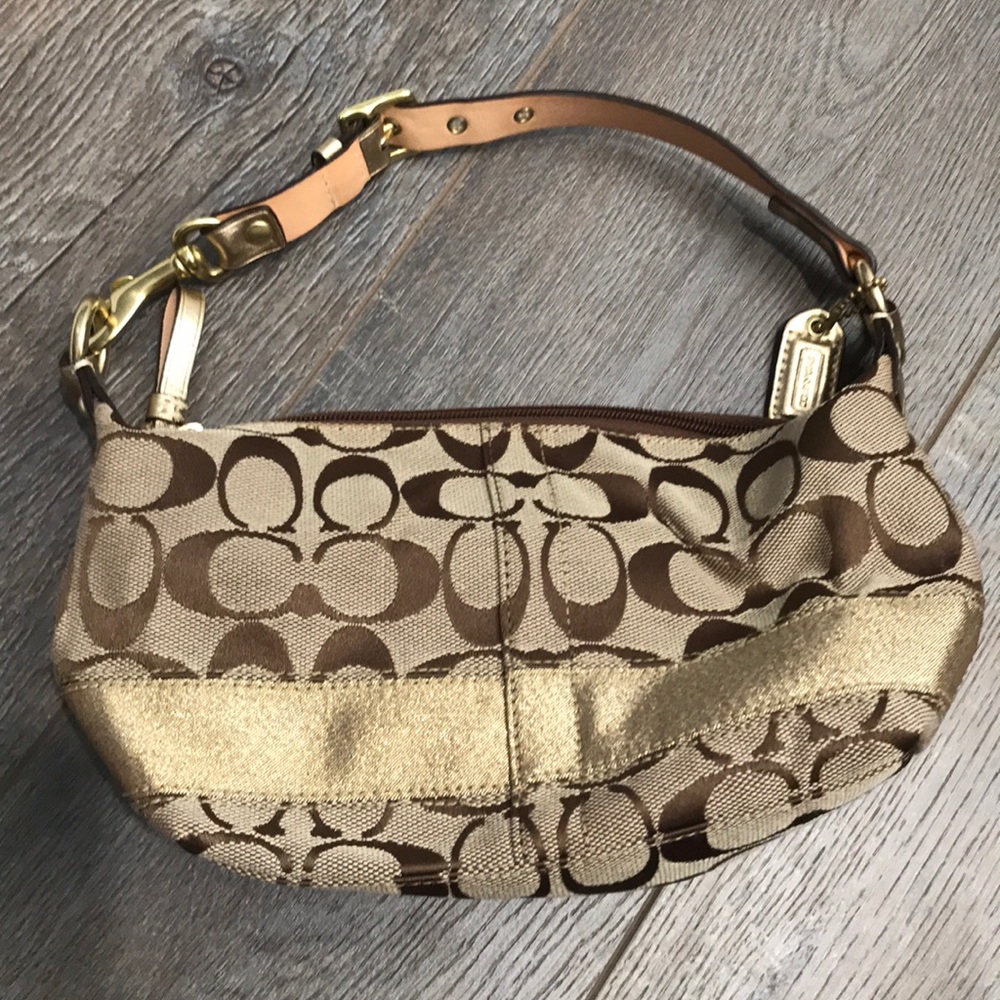 Coach gold shoulder bag